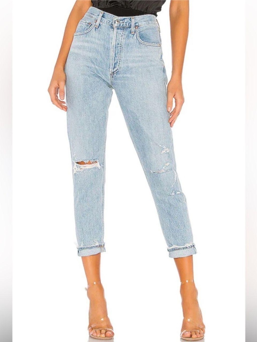 Agolde Revolve Jamie High Rise Classic Jeans in Shakedown Size 27 90s distressed